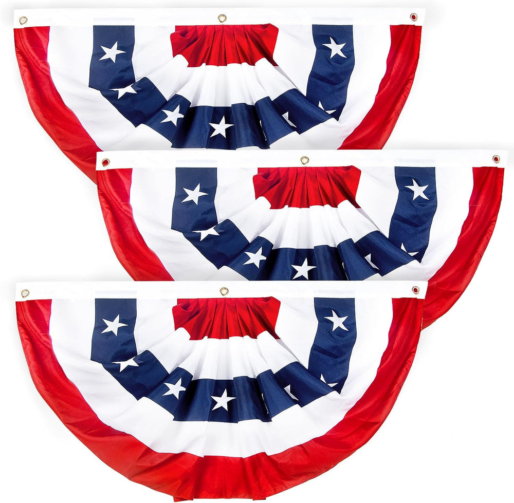2x4 Ft American Bunting Flags Outdoor, USA Pleated Fan Flag for Outside, 4th ...