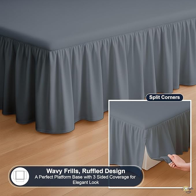 Cottington Lane Ruffled Bed Skirt Twin Size - Image 7