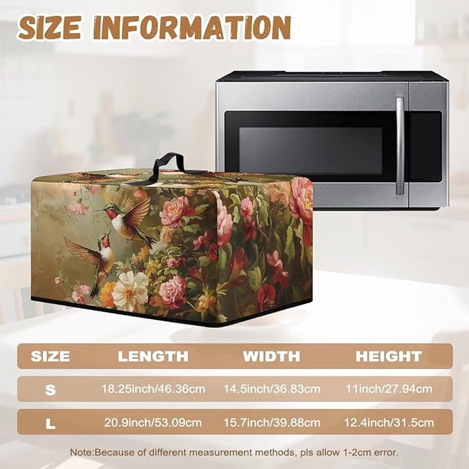 Microwave Oven Dust Cover, Hummingbird Polyester Waterproof Microwave Dust - Image 6