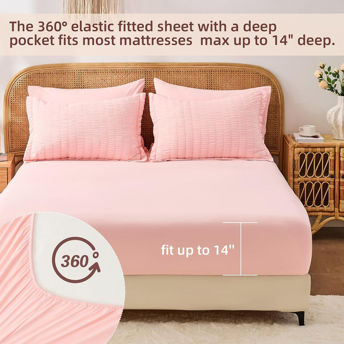 fuanna pink full size comforter sets for girls on a desk or shelf