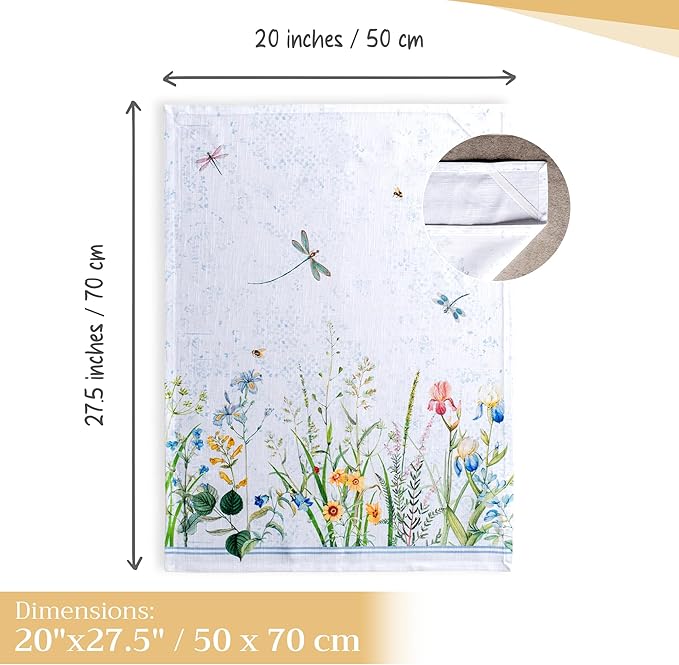 Maison d' Hermine Kitchen Towels Set of 3 100% Cotton 27.50" x 20" Reusable - Image 4