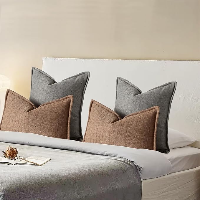 12x20 Linen Pillow Covers Brown Pack of 2 Farmhouse Boho Neutral Accents - Image 5
