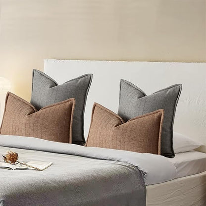 12x20 Linen Pillow Covers Brown Pack of 2 Farmhouse Boho Neutral Accents - Image 5