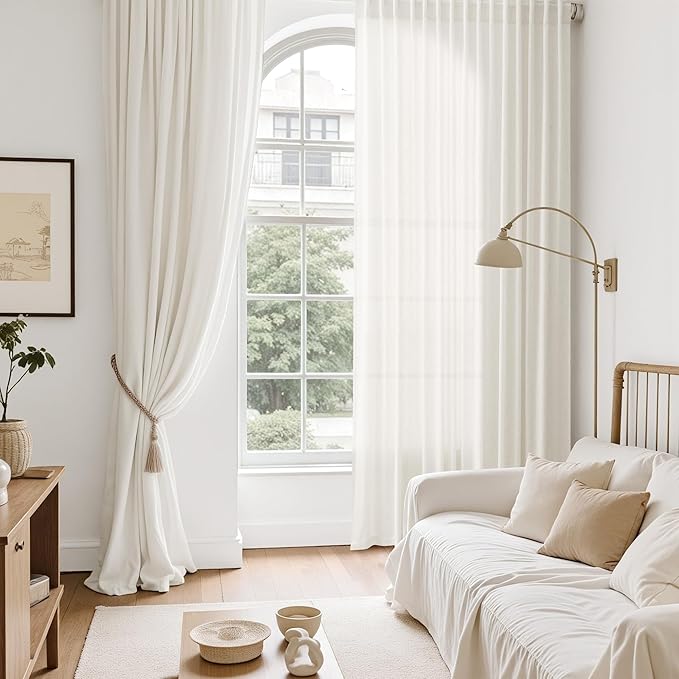 Nanspring Semi Sheer Linen Curtains - Image 6