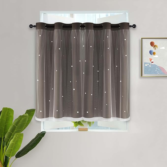 Kinryb Kids Star Curtains 45 Inch Short - Image 2