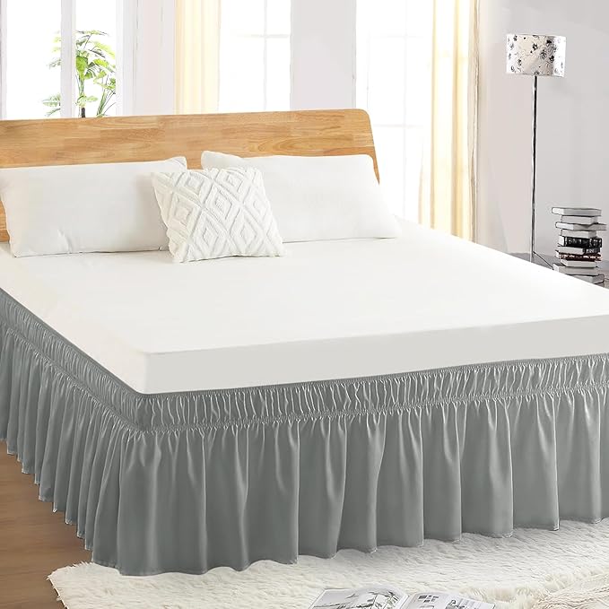 Full Bed Skirt, Elastic Wrap Around Bed Skirt Full Size, Bed Skirts - Image 5