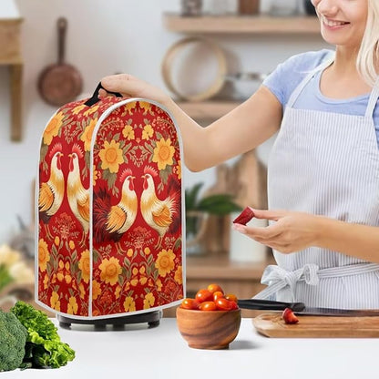 Rooster Dust Cover Kitchen Blender Cover Flower Washable Toaster Bread Maker - Image 2