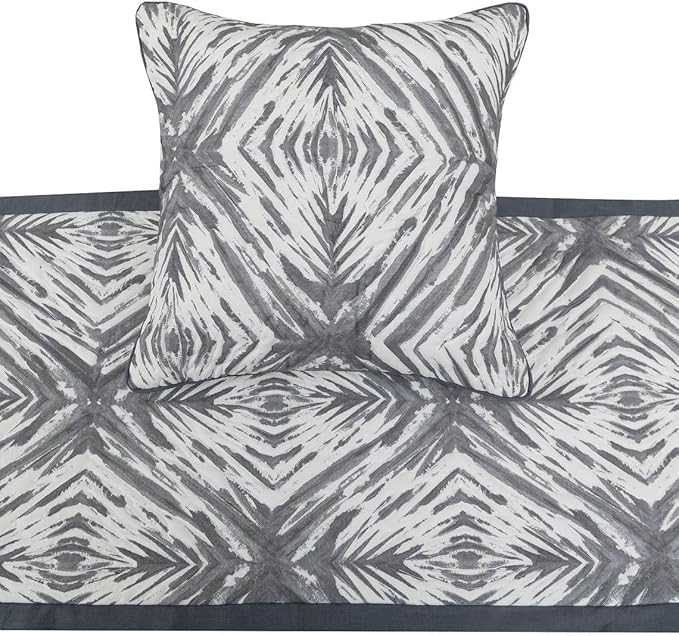 The HomeCentric King/Queen/Twin Grey & White Designer CA King 86"x18" Bed Runner - Image 2