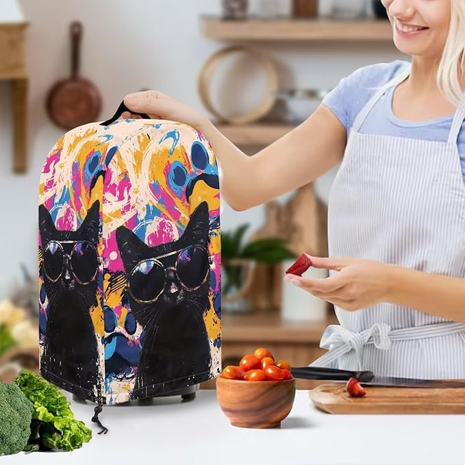 Cool Black Cats Blender Cover Kitchen Appliance Cover Anti Fingerprint Dust - Image 3