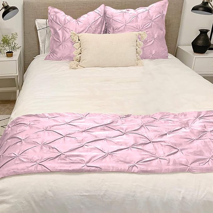 Bed Runner Set - 100% Pure Cotton 800 Thread Count - Luxury 1 Pinch Pleated Bed - Image 2