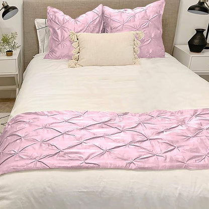 Bed Runner Set - 100% Pure Cotton 800 Thread Count - Luxury 1 Pinch Pleated Bed - Image 2