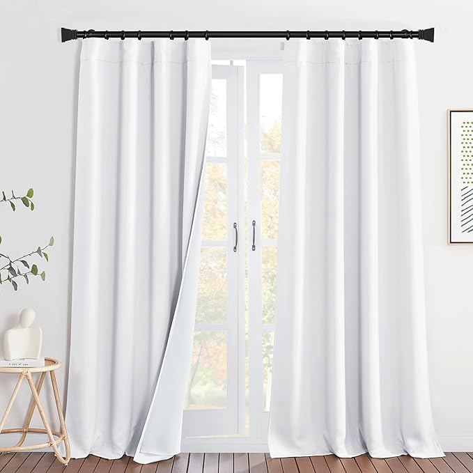 NICETOWN Dust Isolate Sound Barrier 100% Blackout Rod Pocket Curtains 84" Long - Image 9
