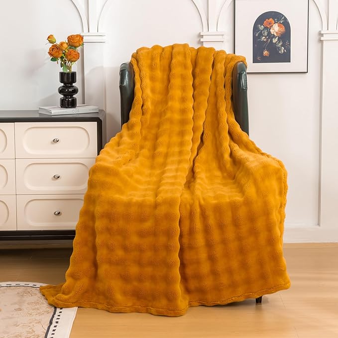 YUSOKI Luxury 3D Bubble Throw Blanket 2lb, All Ages, Home Decoration - Image 2