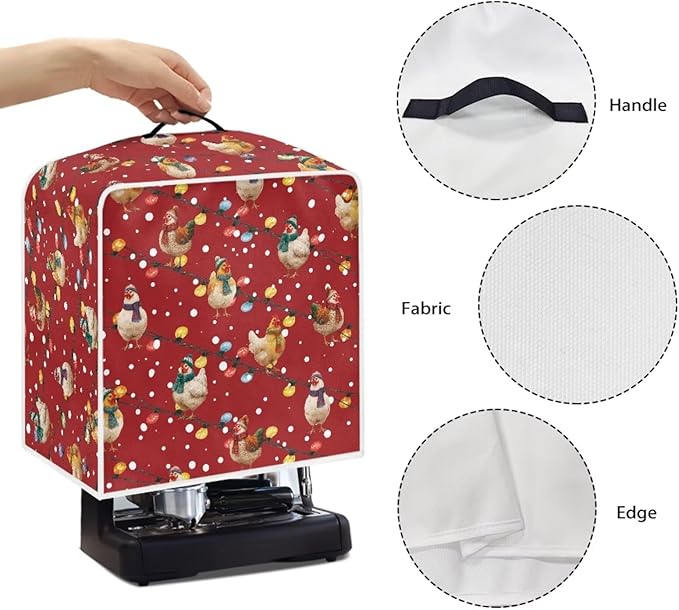Christmas Rooster Coffee Maker Cover Protector - Image 5