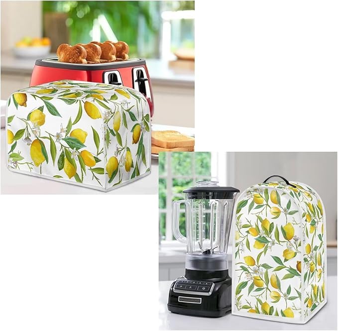 Fruit Theme Lemon Printed Appliance Covers Set Washable Kitchen Blender Dust - Image 4