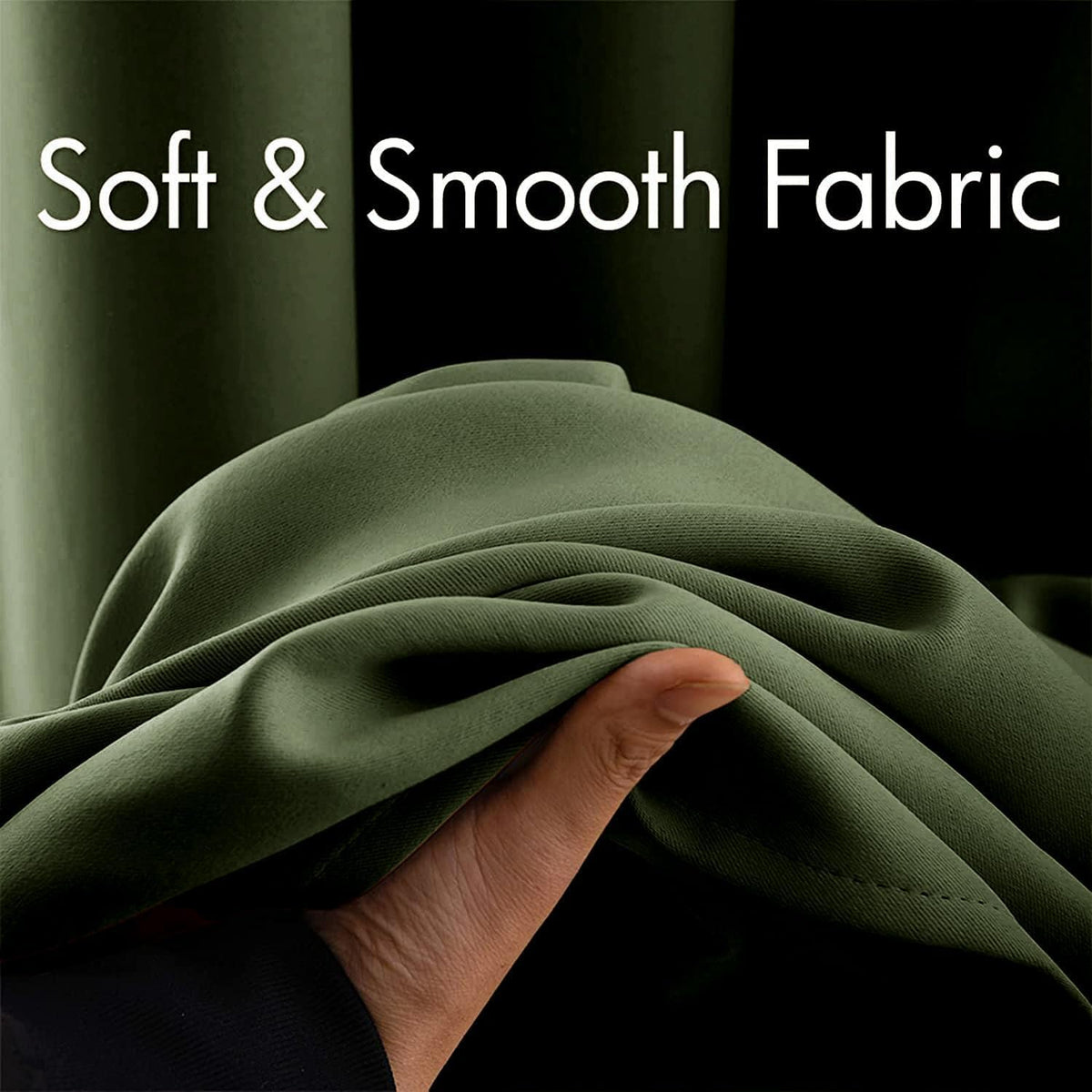 miulee olive blackout bedroom curtains drapes 84 inch, close-up detail