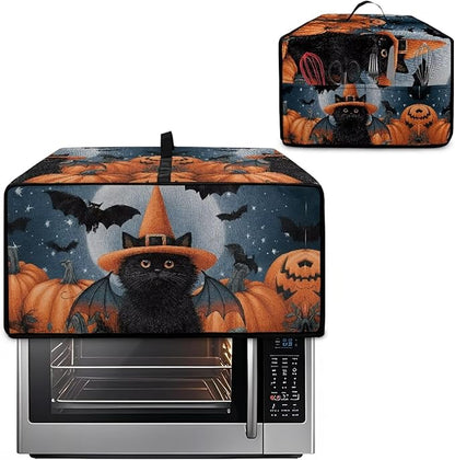 Bat Cat Pumpkin Moon Print Toaster Oven Cover Dust-Proof Microwave Oven Grill - Image 2
