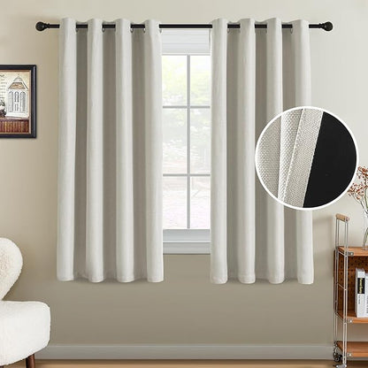H.VERSAILTEX 90% Blackout Linen Curtains 63 Inches Long by HVERSAILTEX