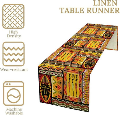 African Totems Table Runner, African American Kwanzaa Black History Month - Image 5