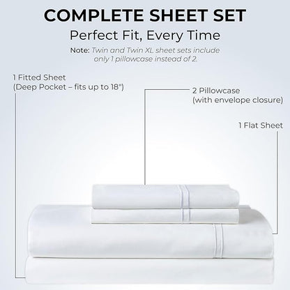 100% Natural Cotton Bed Sheets | 500 TC Single-Ply Sateen Weave King Size - Image 3