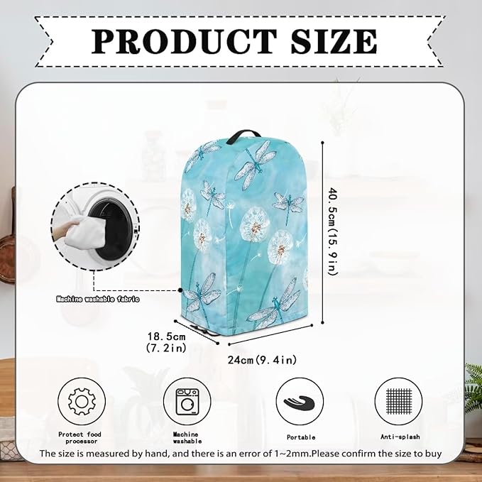 Blue Dandelion Flower Drawstring Blender Dust Cover - Image 6