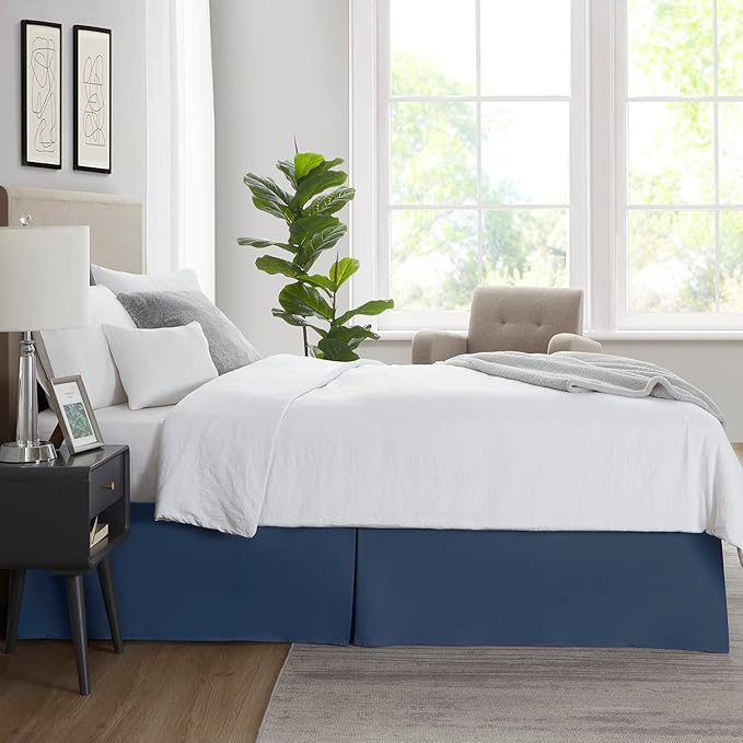 Nestl Navy Blue Full XL Bed Skirt - Image 7