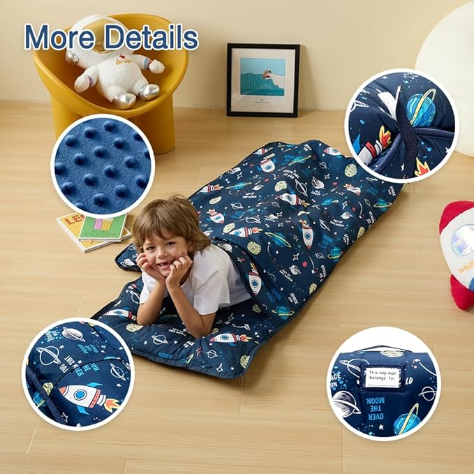 beeweed Toddler Nap Mat, Rollup Design Kid Sleeping Mat - Image 2