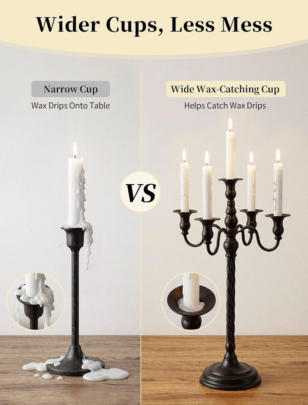 Romadedi Black Halloween Candle Holder: 2pcs 22-Inch Tall Candelabra