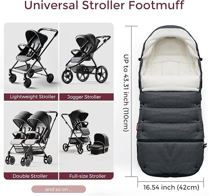 Momcozy Stroller Footmuff | Universal, Weather-Proof, Warm Stroller Bunting Bag - Image 5