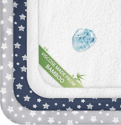 Pack and Play Sheets & Waterproof Terry Pack N Play Mattress Protector Pad by Moonsea