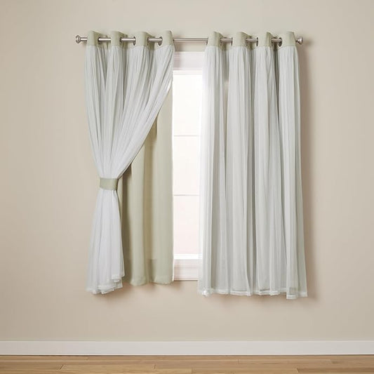 TOWN & COUNTRY LUXE Talia Double Layer Indoor Curtains, Sheer and Room by TOWN+%26+COUNTRY+LUXE