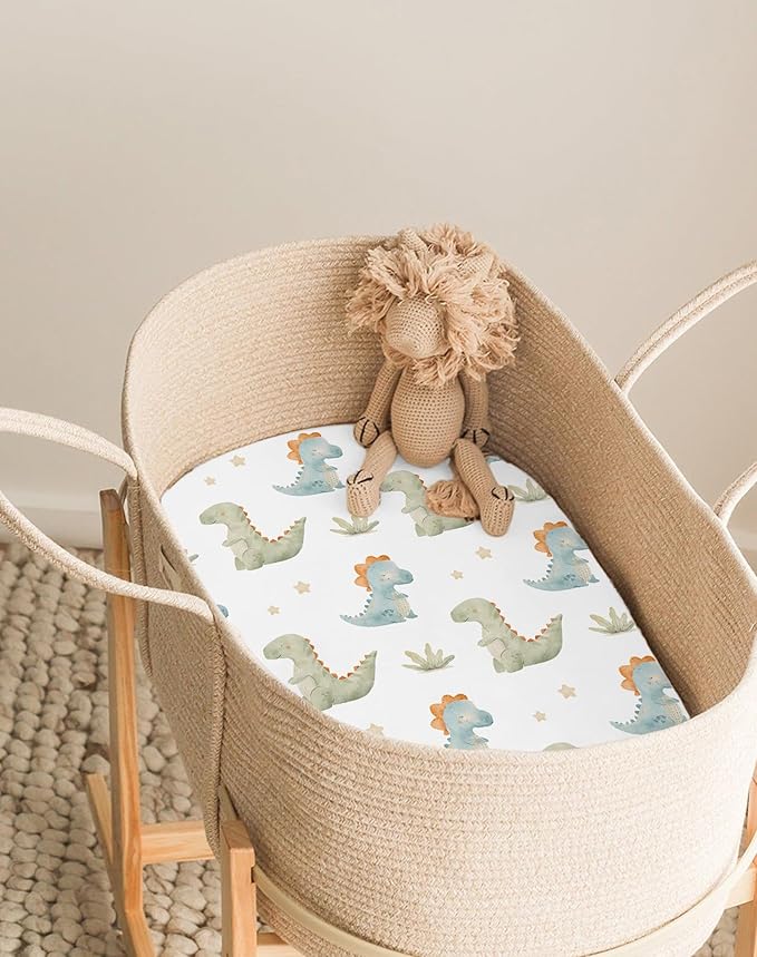 Bassinet Sheets for Baby Girls Boys 2 Pack, Fitted Baby Mattress Sheet for - Image 5