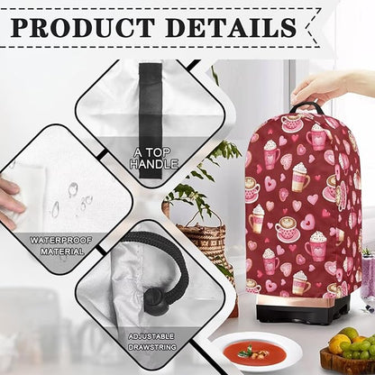 Red Blender Cover Dust Proof Small Appliance Cover Foldable Dust Cover Kitchen - Image 5