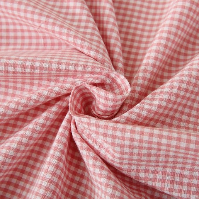 Pink/White Ruffle Plaid Throw Pillow Covers Farmhouse Checkered Gingham18 x18 - Image 6