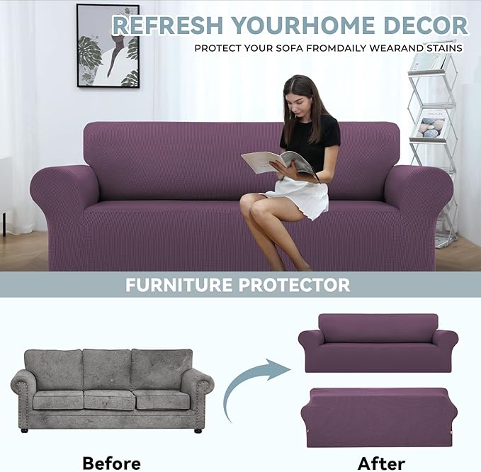 LURKA Stretch Sofa Slipcovers 1 Piece Couch Covers - Image 3
