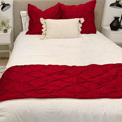 Bed Runner Set - 100% Pure Cotton 800 Thread Count - Luxury 1 Pinch Pleated Bed - Image 2