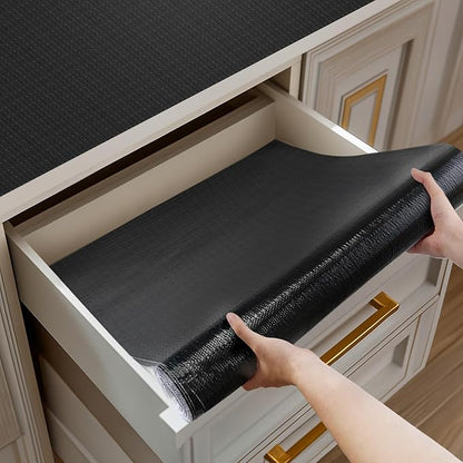 Shelf and Drawer Liner for Kitchen Cabinets Non-Adhesive, Strong Grip Non-Slip by Shinlendid