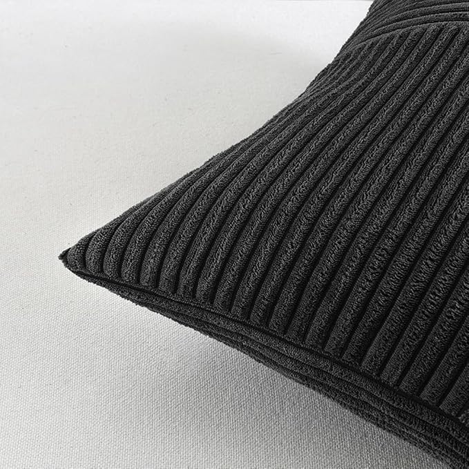 Fancy Homi 2 Packs Black Samll Decorative Throw Pillow Covers 12x12 Inch - Image 5