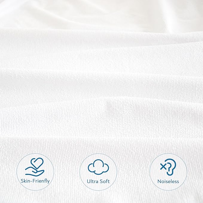 Full Size Mattress Protector Waterproof Mattress Topper Pad Cover Fitted Bed - Image 2