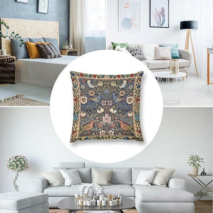 William Morris Floral Original Throw Pillow Covers Boho Chic Retro Floral Bird - Image 6