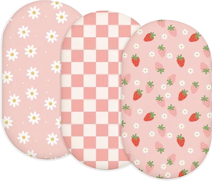 Bassinet Sheets for Baby Girls Boys 2 Pack, Fitted Baby Mattress Sheet for by Home