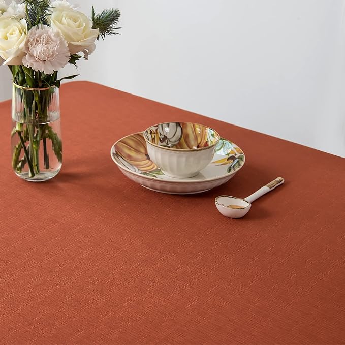 maxmill Linen Looking Square Tablecloth Waterproof Spillproof Wrinkle Resistant - Image 3