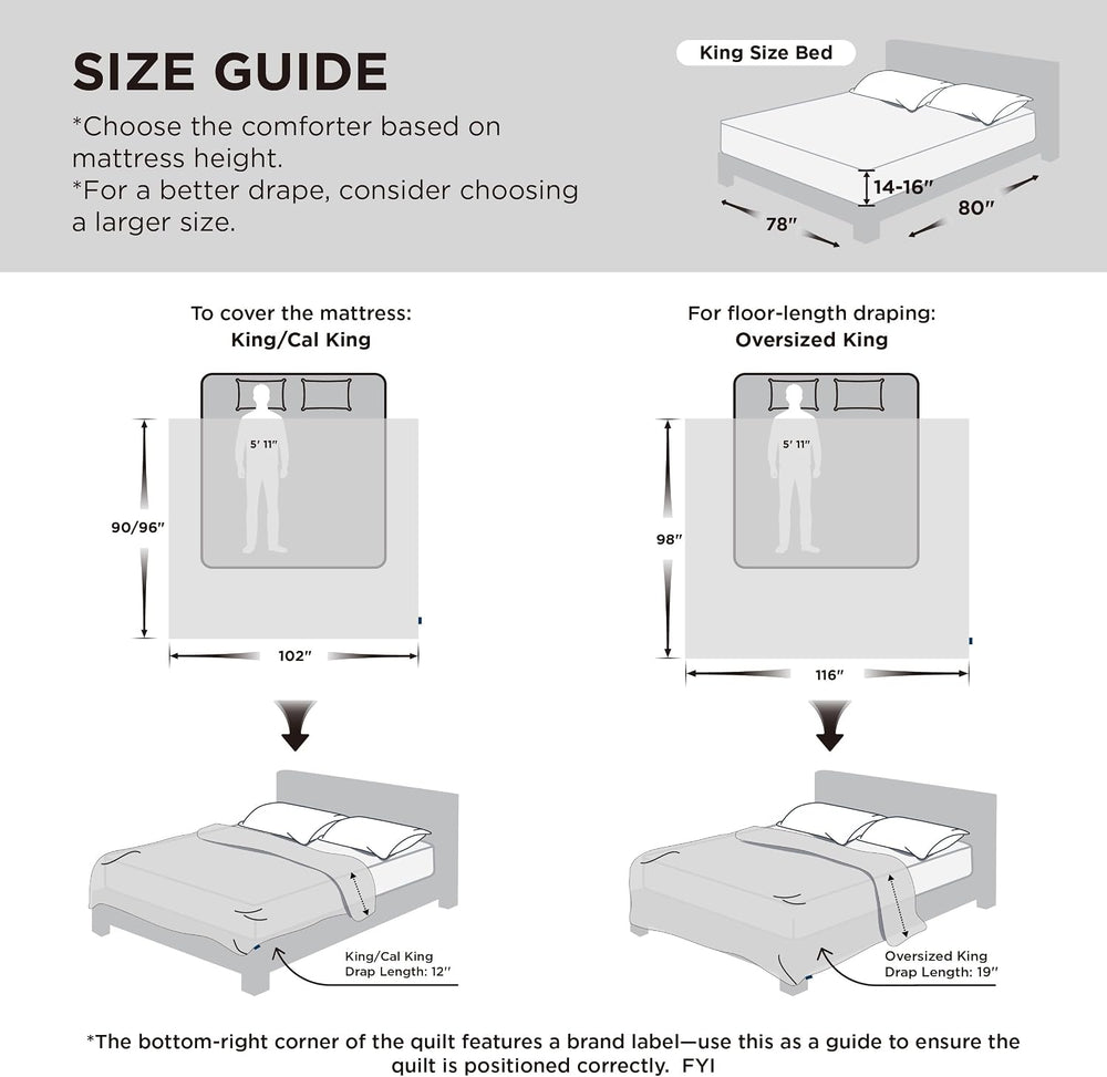 Bedsure Comforter Duvet Insert, Quilted Bedding Blanket, Oeko-TEX