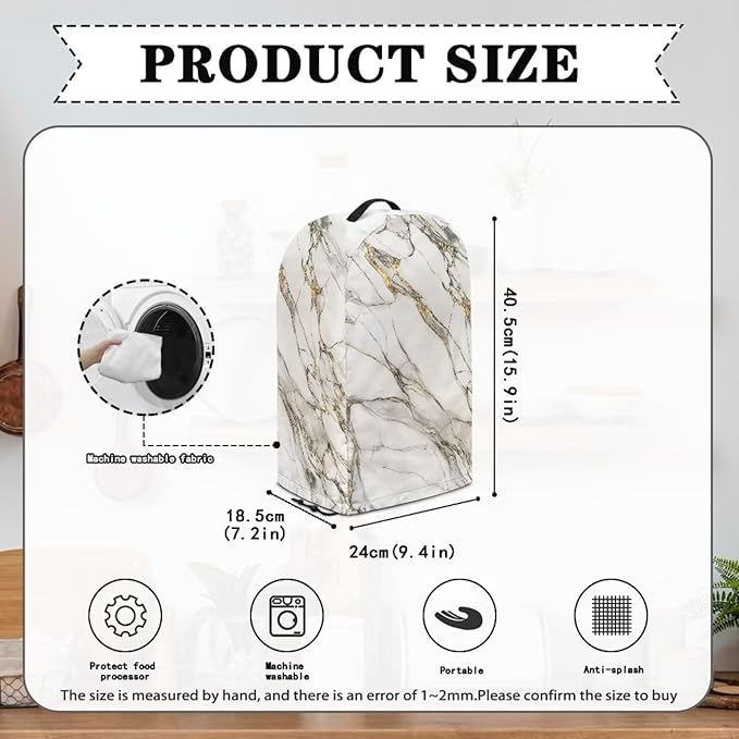 Marble Texture Blender Cover Kitchen Appliance Cover Anti Fingerprint Dust - Image 5