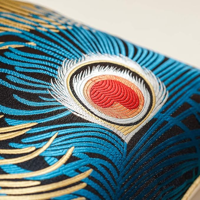 Avigers 12 x 20 Inches Navy Blue Gold Peacock Feathers Cushion Cases Luxury - Image 3