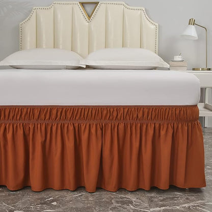 MEILA Wrap Around Bed Skirt Three Fabric Sides Elastic Dust Ruffled 16 Inch - Image 5