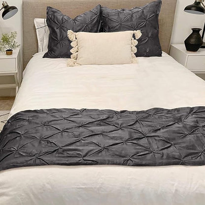 Bed Runner Set - 100% Pure Cotton 800 Thread Count - Luxury 1 Pinch Pleated Bed - Image 2