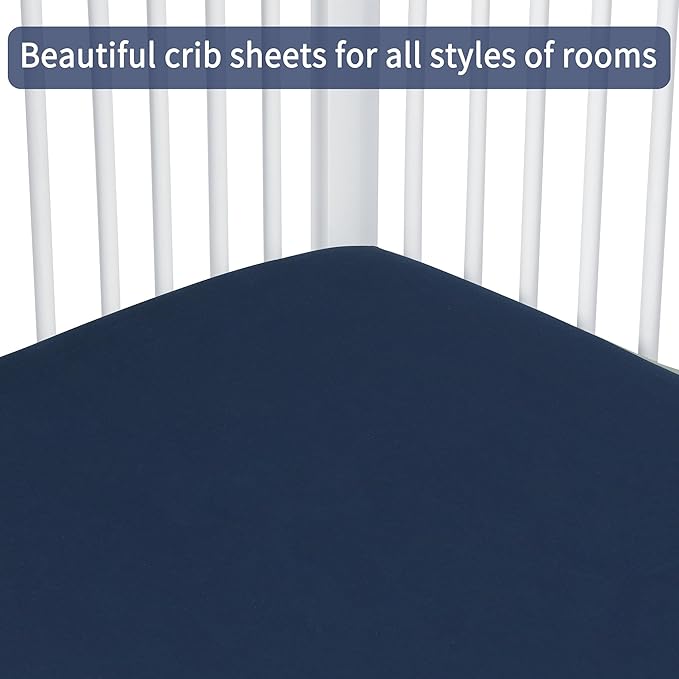 Baby Crib Sheets for Boys Girls, 2 Pack Fitted Crib Sheet for Standard Crib and - Image 5