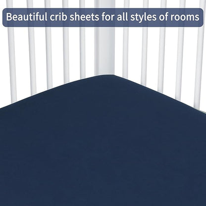 Baby Crib Sheets for Boys Girls, 2 Pack Fitted Crib Sheet for Standard Crib and - Image 5