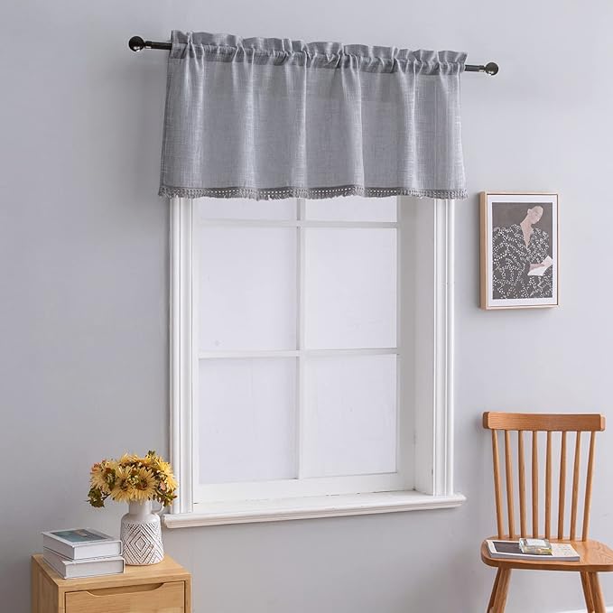 Beda Home Tassel Linen Textured Swag Valances - Image 5